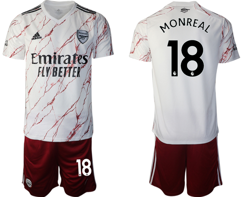 Men 2020-2021 club Arsenal away #18 white Soccer Jerseys